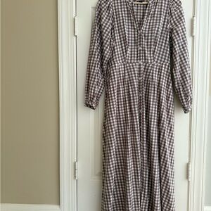 Checkered Long Sleeve Dress